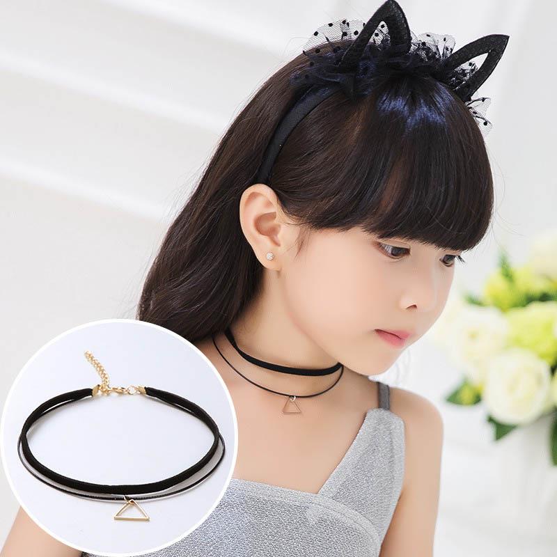 1PC Hübsche Mädchen Schwarz Multi Schicht Spitze Halskette Kinder Exquisite Gothic Stretch Choker Schmuck Kinder Halskette: 14