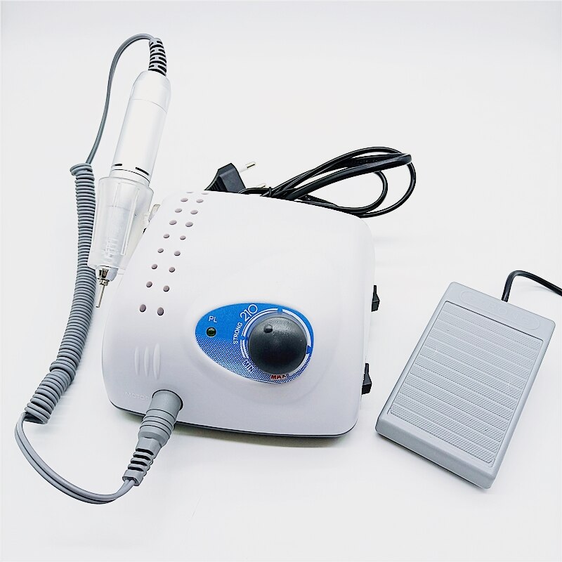 35000RPM Nail Drills Strong 210 65W Manicure Machine Pedicure Kit Electric Strong Nails Art Tool Handpiece Nail File Equipment: EU