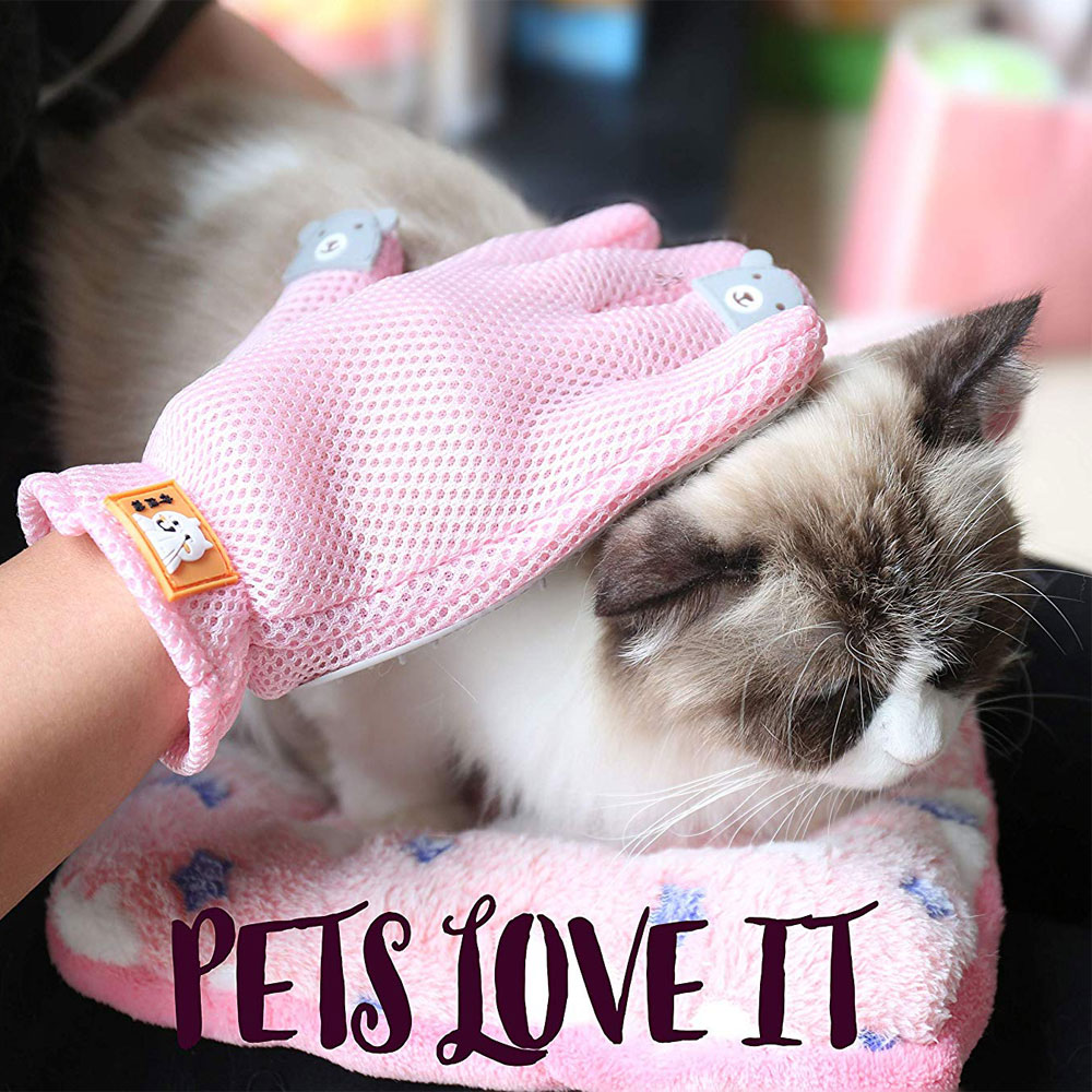 Kat Hond Grooming Borstel Kam Pet Grooming Handschoen Hair Remover Borstels Bad Deshedding Massage Handschoenen voor Pet Accessoires Supply