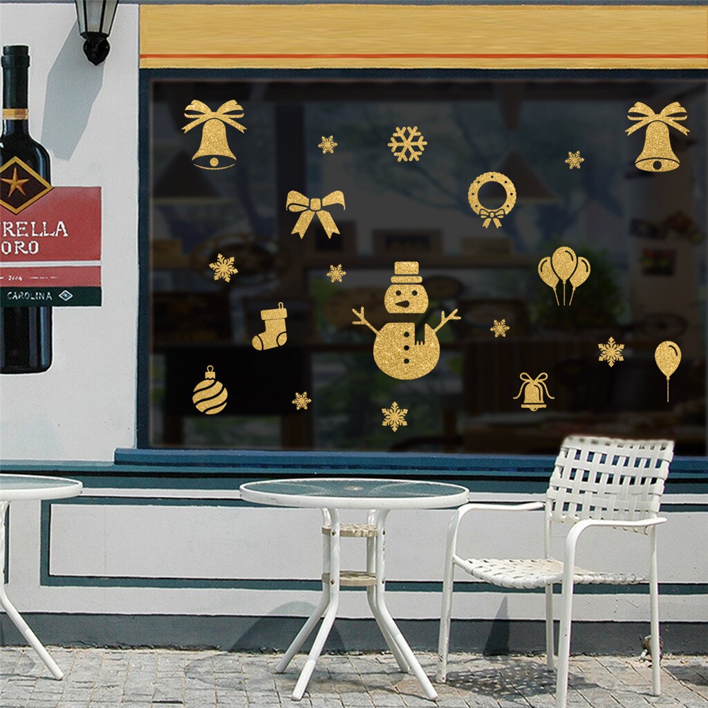 Gold Merry Christmas Household Room Wall Sticker Mural Decor Decal Removable