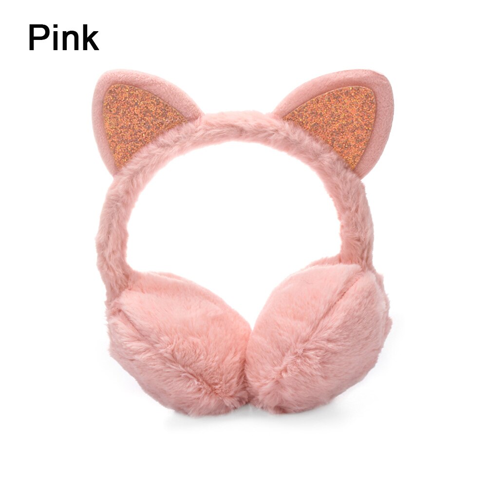 Cache-oreilles Enfant Fille En Forme De Chat - Peluche Douce Thermique - Réglable, Pliable - Idéal Pour Hiver, Ski, Activités Extérieures