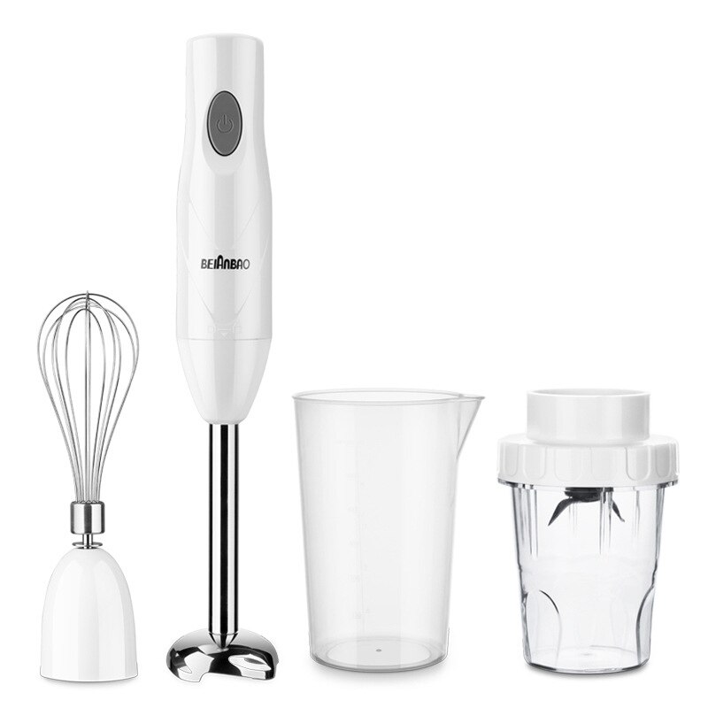 4-in-1 Blender Mixer Stainless Steel 750-1500W Immersion Hand Stick Vegetable Meat Grinder 500mlChopper Whisk 800ml Smoothie Cup: 4-in-1-white
