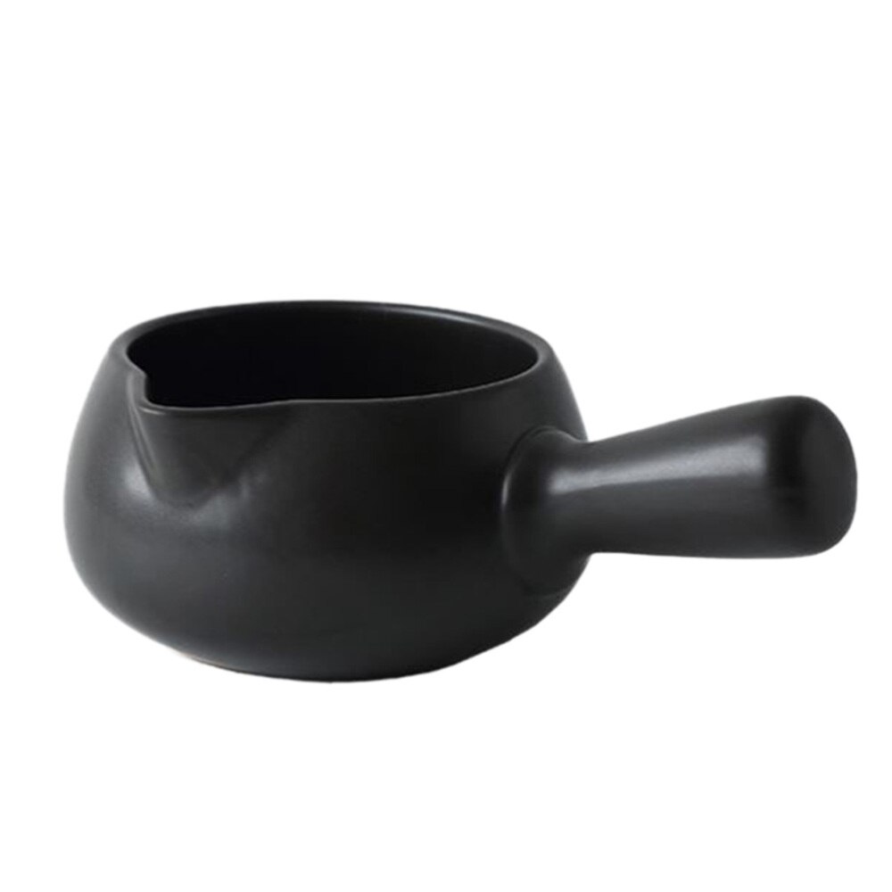 1Pc Practical Pot Ceramic Saucepan Baby Food Cooking Pot Home Cookware (Black)