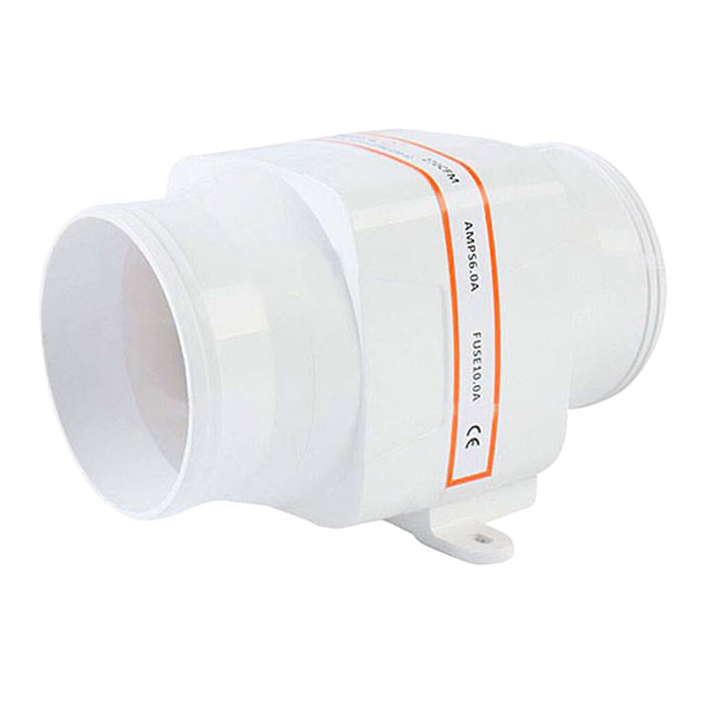 Boat 12v 270 CFM Quiet Electric in Line Bilge Blower High Air Flow - 4 inch 102mm Diameter - White