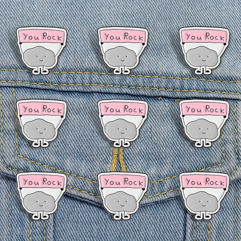 9 stks Cartoon You Rock Badge-Leuke Zinklegering Emaille Broche-Kraag Pin Accessoires-Shirts, Truien, Rugzakken, Mode Accessoires