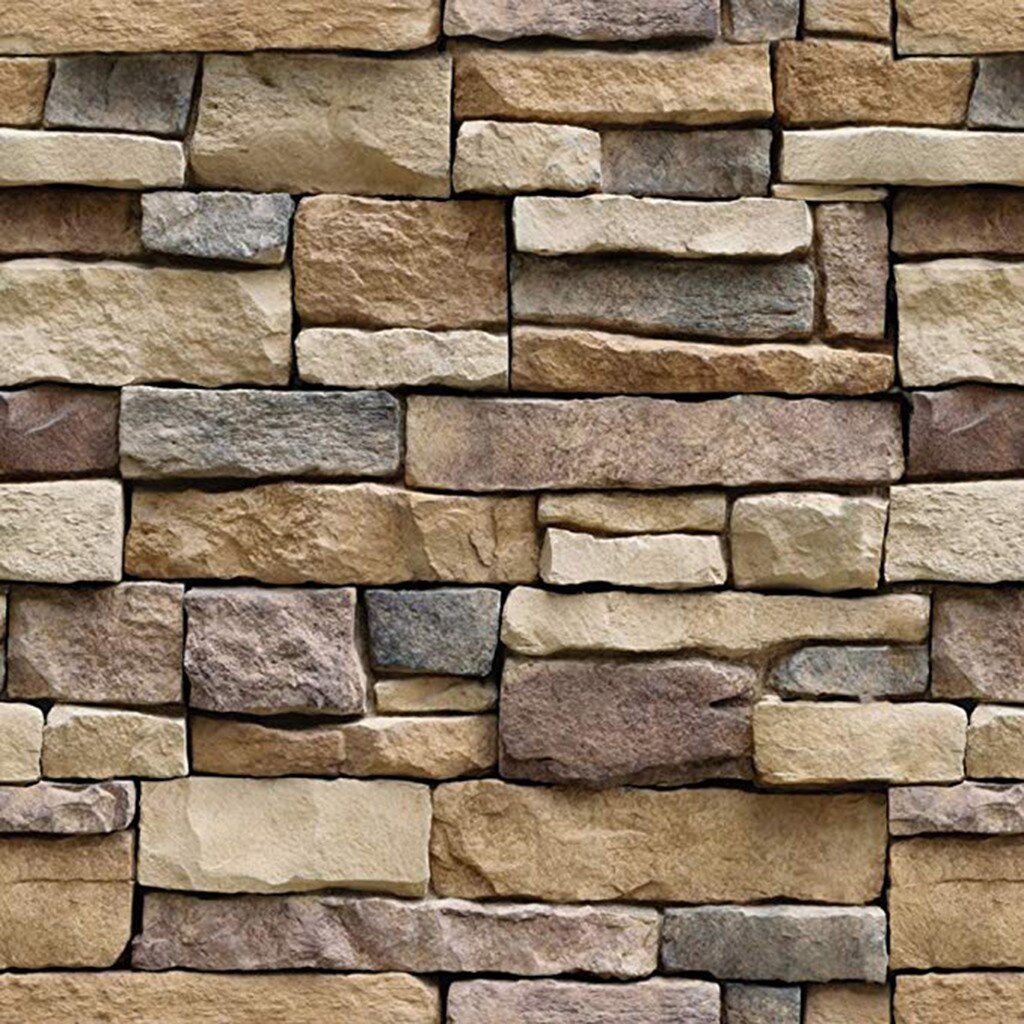 3d Uneven Brick Stone Print Wall Sticker House Decoration 45*100cm Rustic Effect 3d Wall Paper Self Adhesive Stickers Decal g25: Default Title