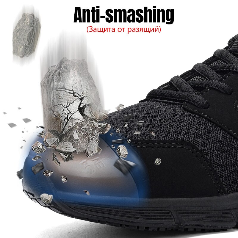 LARNMERN Männer der Arbeit Sicherheits Schuhe Stahl Kappe Bau Sneaker Atmungs Leichte Anti-smashing Anti-statische Nicht-slip schuh