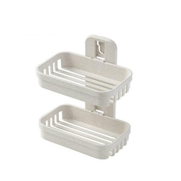 OYOURLIFE ścienna mydelniczka ze słomy pszennej łazienka dwuwarstwowa tacka na mydło mydelniczka prysznicowa akcesoria łazienkowe: podwójnie lekki Beige