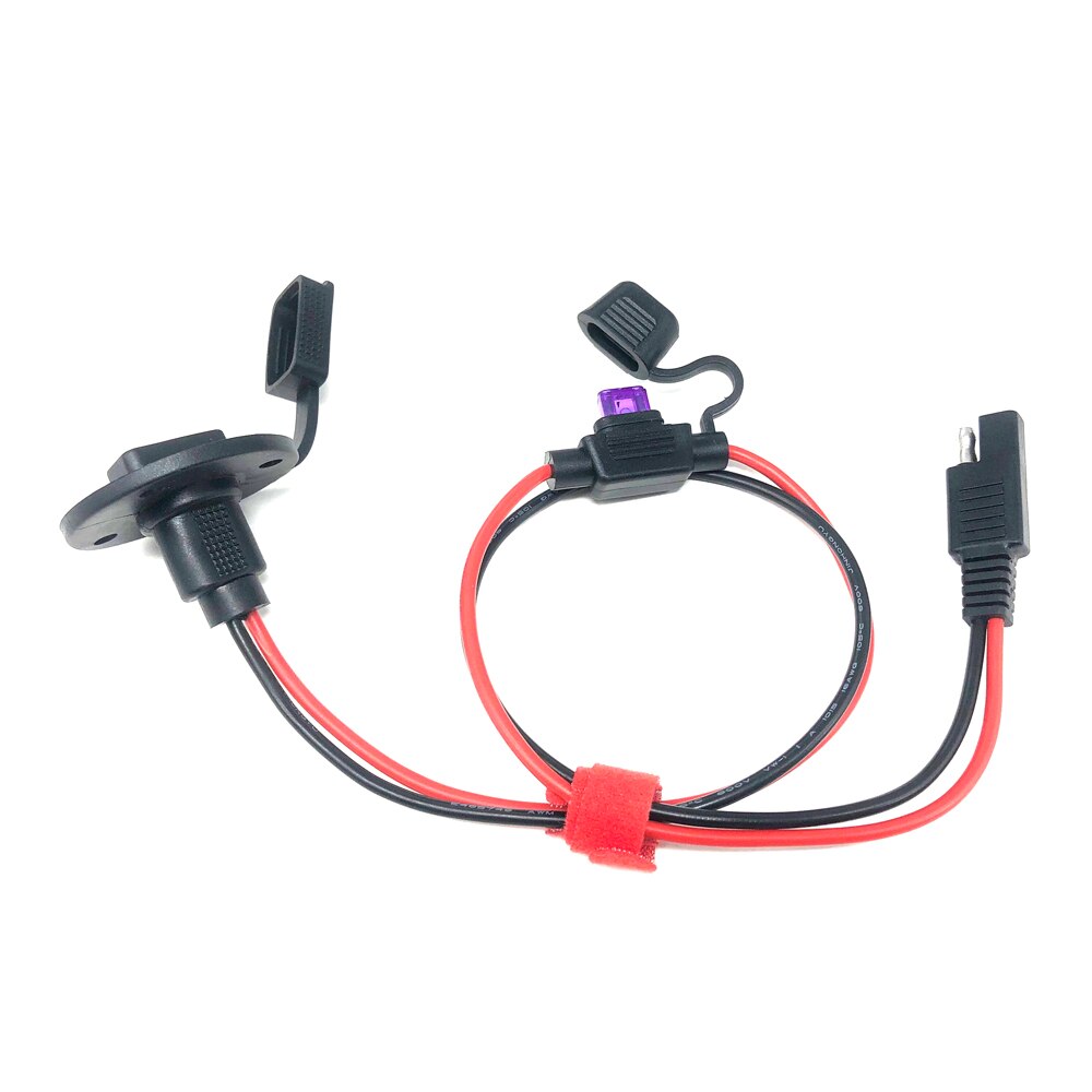 DIY SAE Socket Sidewall Port Waterproof SAE Quick Connect Solar Panel Mount 16AWG SAE Cable for Solar Generator Battery Charger