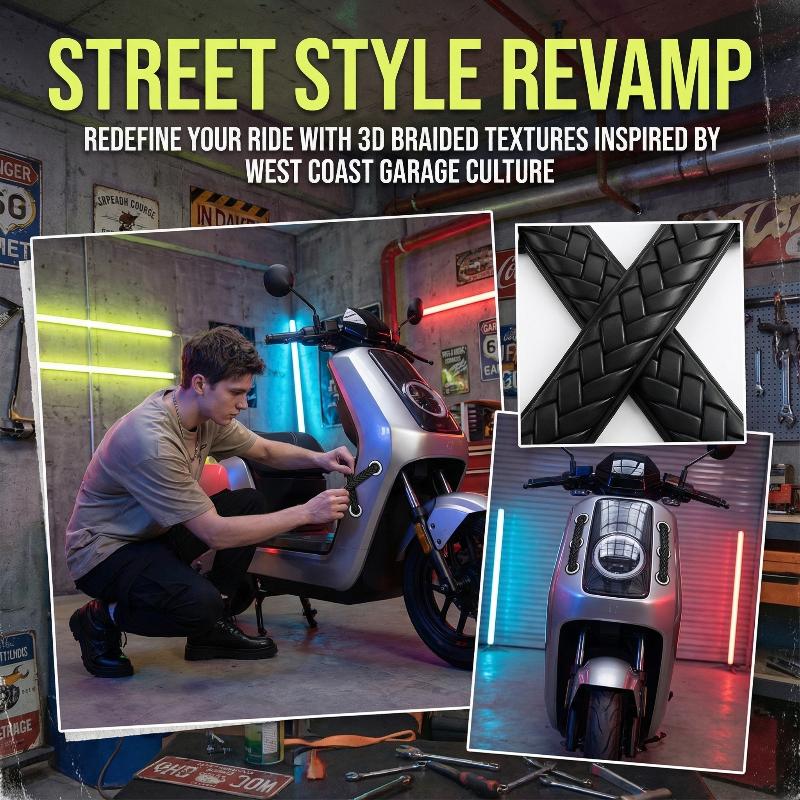 Reflecterende kruisschoenveters auto motorfiets decoratieve sticker vinyl sticker voor SUV RV scooter buitendecoratie