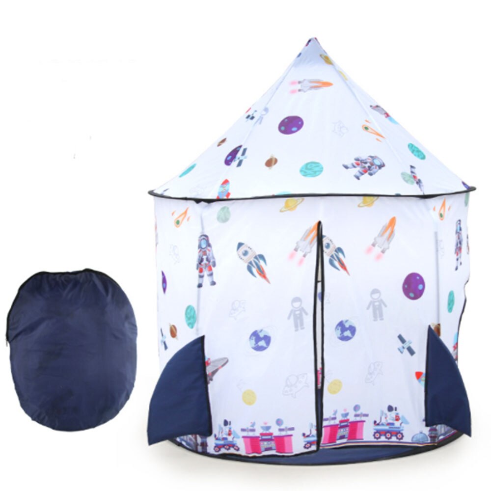 Space Tent Space Themed Pretend Play Tent Space Play HouseSpaceship Tent For Kids Foldable Pop Up Rocket Play Tent Practical