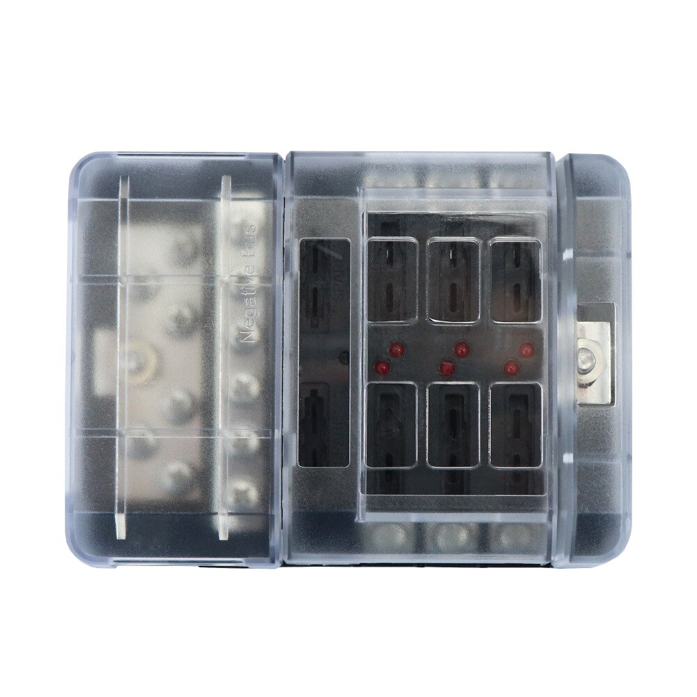 6 Way DC32V 100A Blade fuse blocks screw terminals with 12P negative busbar