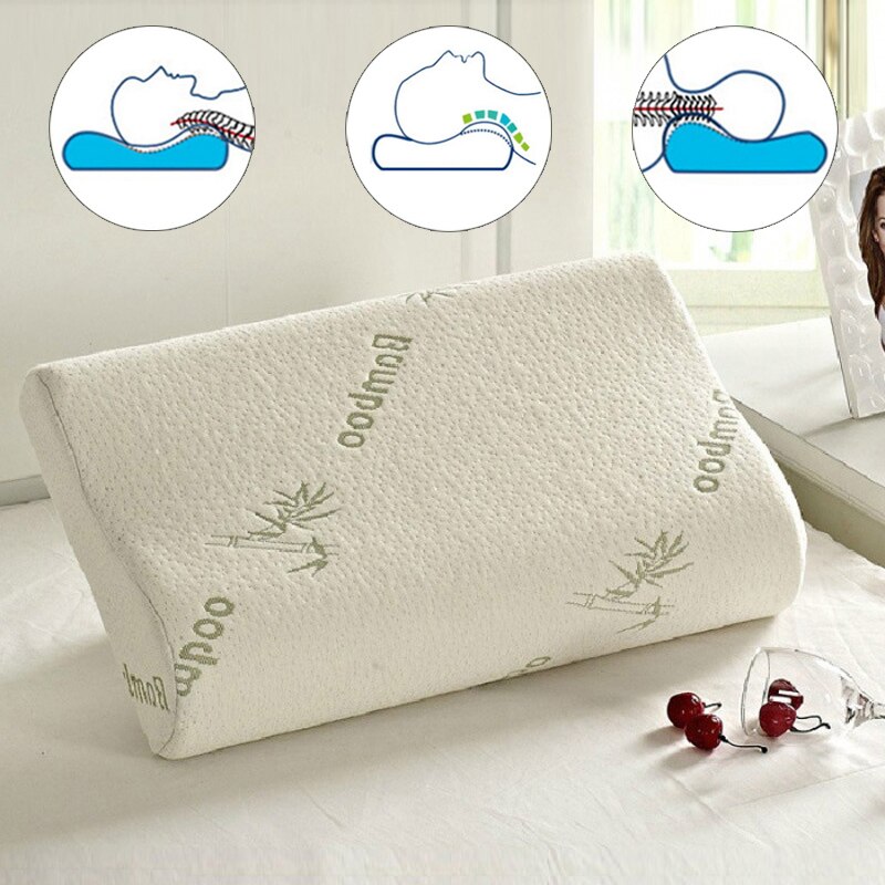 1 pc sovande bambu rebound minne ortopediska kuddar livmoderkudde travesseiro almohada livmoderhals hälsa bomull kuddar