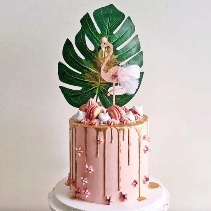 fenicottero hawaiano tartaruga foglia torta topper inserto compleanno matrimonio fidanzamento addio al nubilato nuziale bambino doccia regali decorazioni