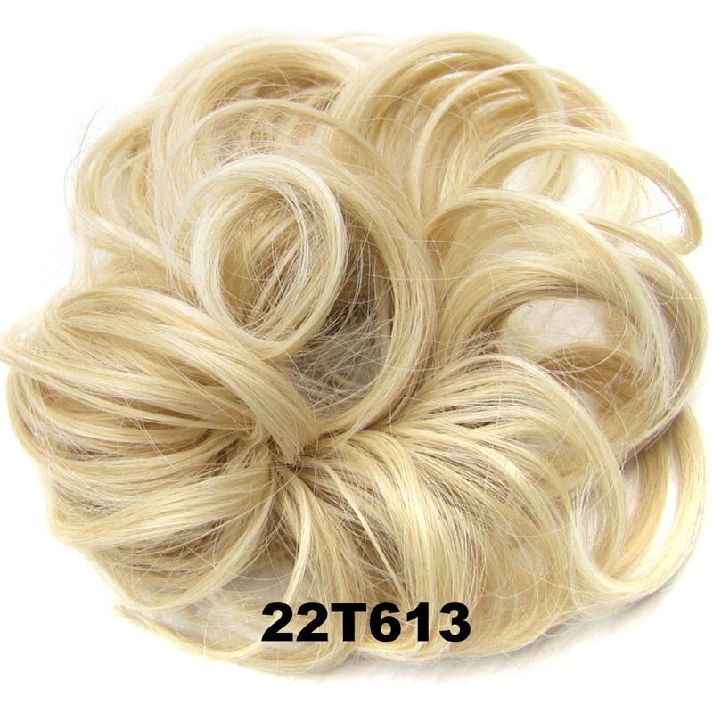 Jeedou Synthetic Messy Hair Bun Chignon Donut Pad Elastic Hair Rope Rubber Band Hairpiece