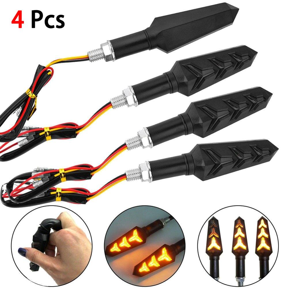 2 teile/satz Universal- Motorrad LED Blinker Lange Kurze Blinker Anzeige Lichter Scheuklappen Blinker Bernstein Farbe Zubehör: 4stck