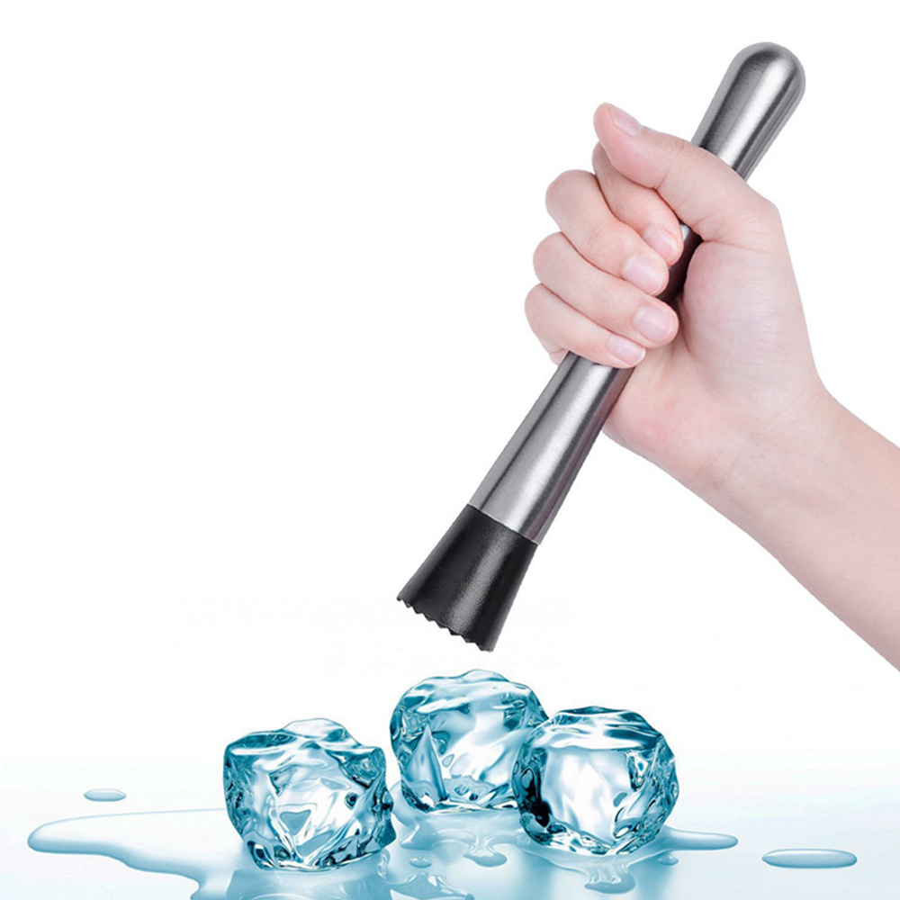 Palitos de hielo triturados para Mojito Cocktail Swizzle Stick acero inoxidable, martillo triturador, herramientas para beber fruta y vino