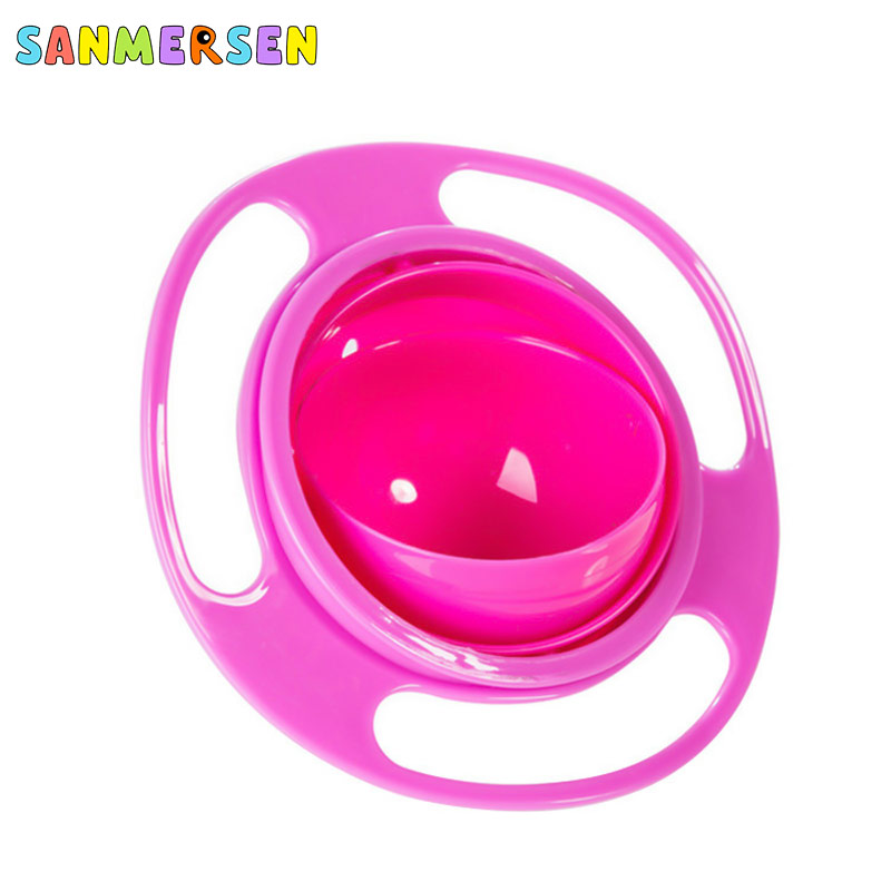 Universal Gyro Bowl Flying Dishes Anti Spill Bowl Smooth 360 Degrees Rotation Gyroscopic Bowl For Baby Kids: Red