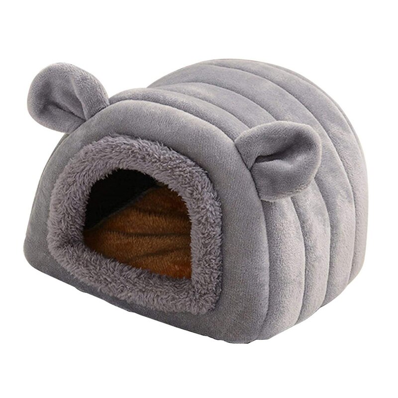 Hamster House Tent Winter Warm Cage Sleeping Bed Cave for Guinea Pigs Small Animals Hedgehog Hideout Habitat Nest: 17X17CM GY