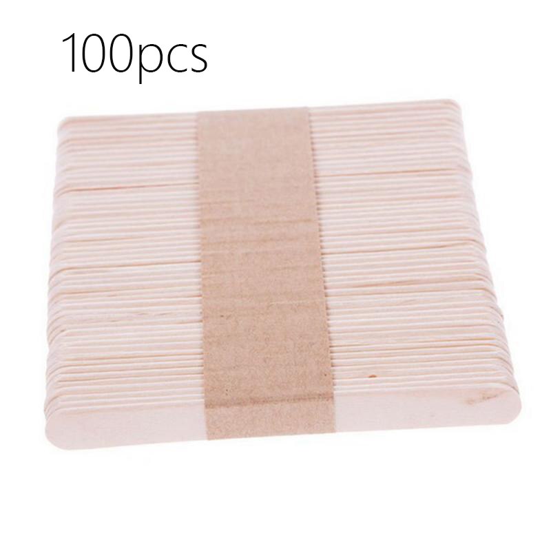 100 Pcs Natural Wooden Popsicle Stick Kids Hand Crafts Art Ice Cream Lolly Cake DIY Making Ice Cream Stick Popsicl Accesories: 100pcs