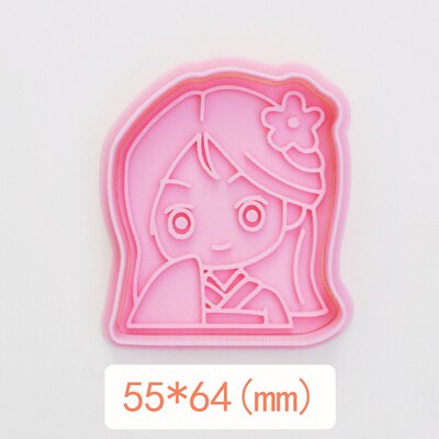 Prinses Taart Cookie Embosser Cutter Plastic Biscuit Druk Stempel Diy Cookie Mold Fondant Sugar Craft Mold Keuken Biscuit Mold: K