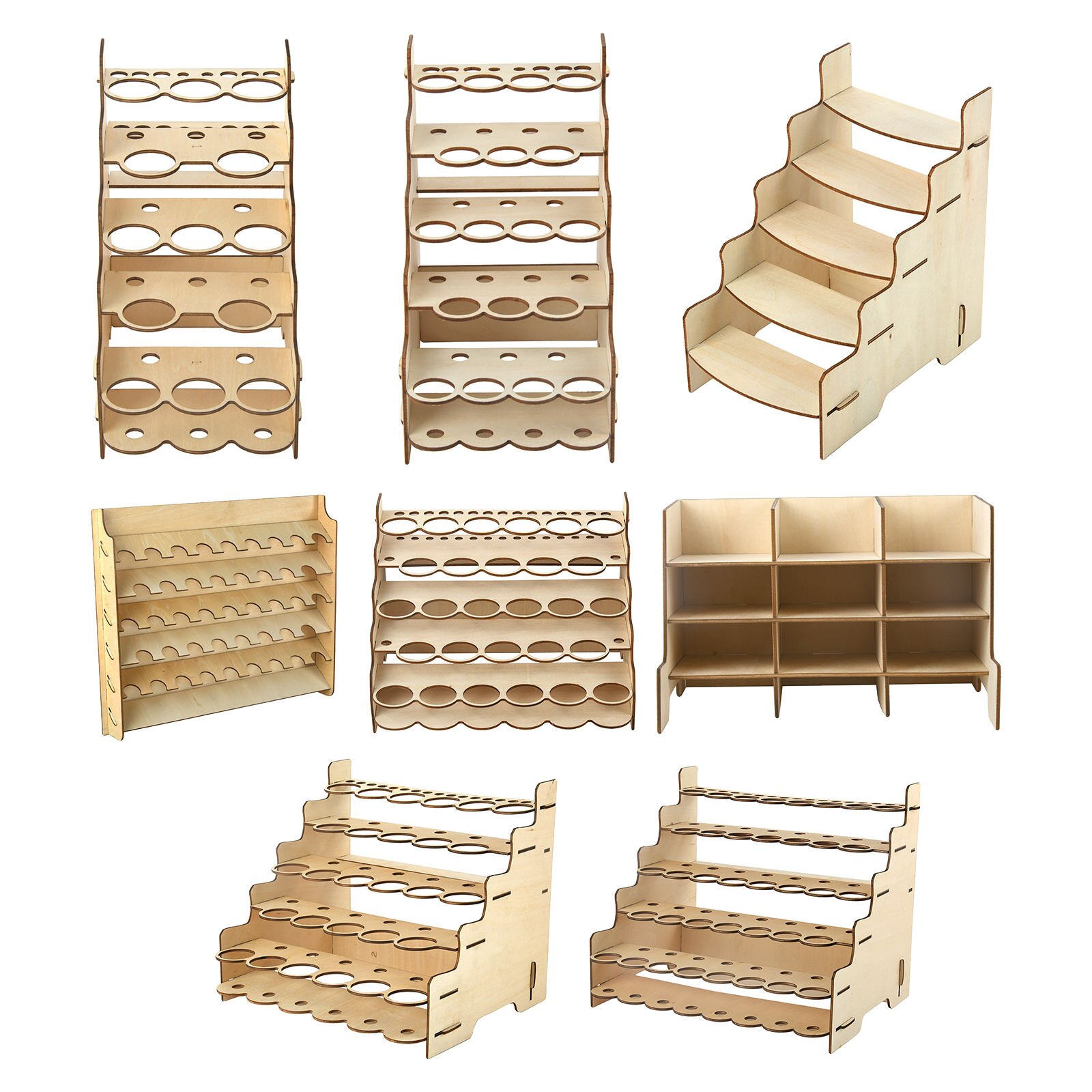 Basics Module Penselen Rack Epoxy Tool Houten Organisator Opslag Display Stand Houder Kabinet