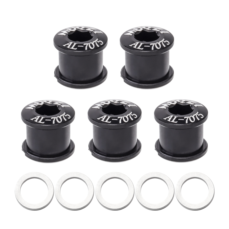 Tornillos para bielas de bicicleta, Tuercas para bielas de aleación de aluminio, superligeras, doble disco, 5 uds.: Double Black-2mm
