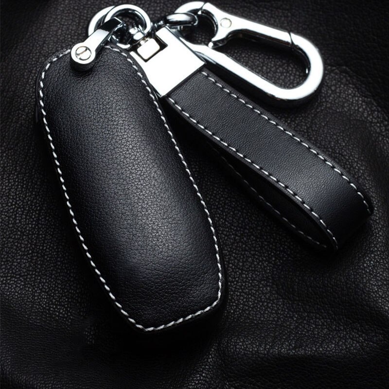 Leather Car Key Cover Key Case For Ford Focus Fiesta Mondeo Kuga Escape Fusion Mustang Explorer Edge Ecosport
