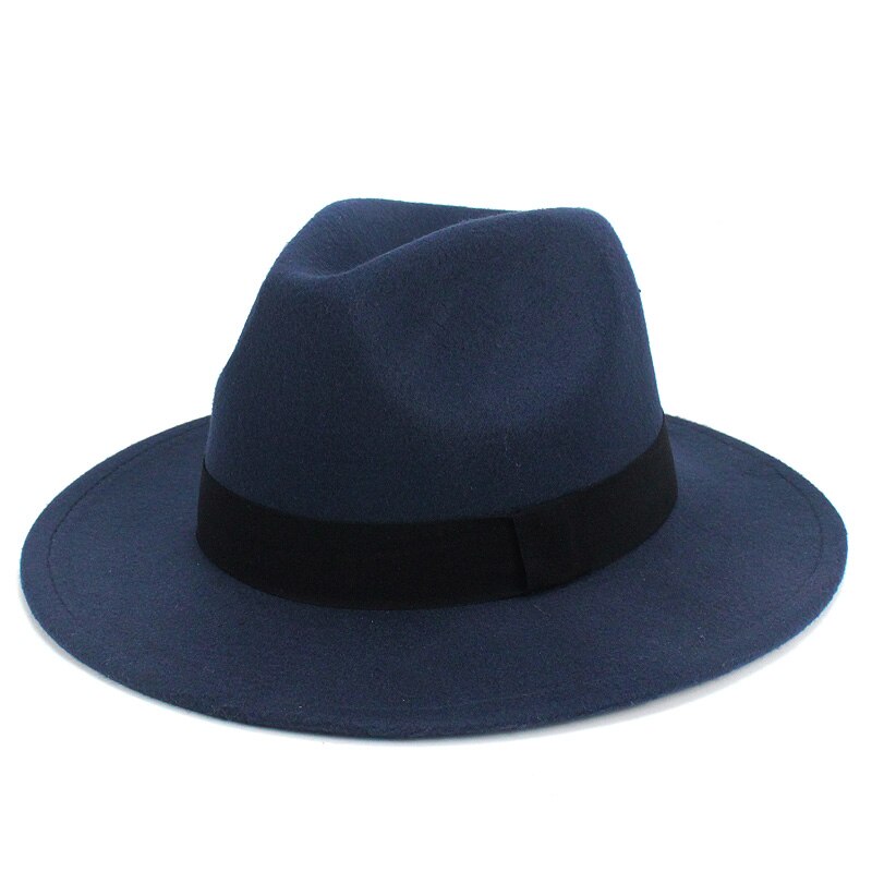 Musta jazz fedoras naisille vintage leveä lieri fedora hattu floppy cloche miehet gangsteri hattu chapeu rento kiinteä vaaleanpunainen punainen luut: C