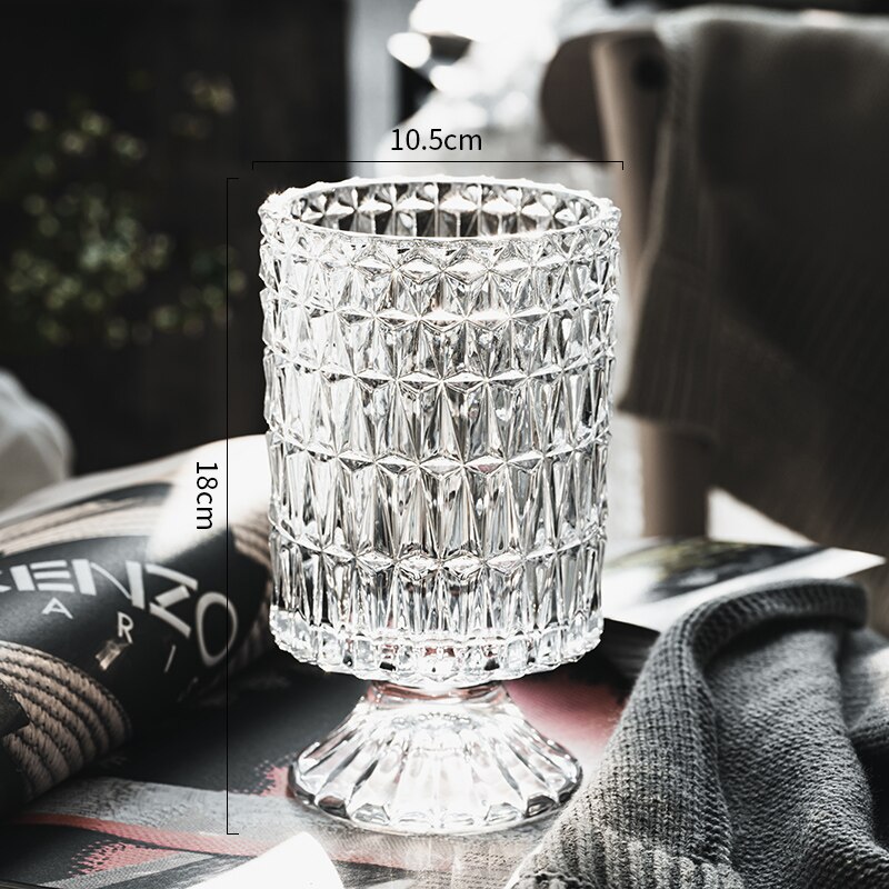 Vase en verre Transparent, lampe de Table créative, Style bouteille de fleur de Table, de luxe, pour plantation d&#39;eau: (heart drill)