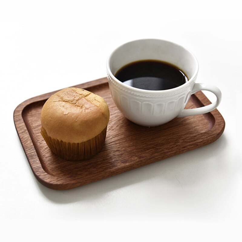 4 Shapes Wooden Serving Trays Plate Tea Dessert Dinner Breads Fruits Snack Food Display Dishes Trays for Kitchen