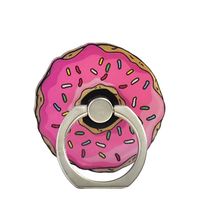 Anello universale in metallo con supporto per cellulare supporto per patatine divertenti hamburger per caffè anello per telefono con motivo