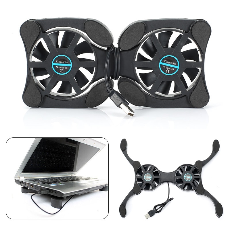 Mini Opvouwbare USB Cooling Fan Octopus Notebook Cooler Cooling Pad Stand Dubbele Fans Voor 7-15 inch Notebook Laptop EM88