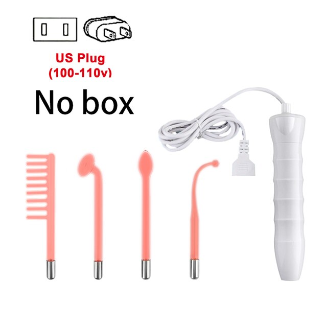 4 IN 1High Frequency Electrode Facial Machine Portable Electrode Wand Acne Spot Wrinkle Remover Hair Growing Tubes Skin Tighteni: US  PLUG no box