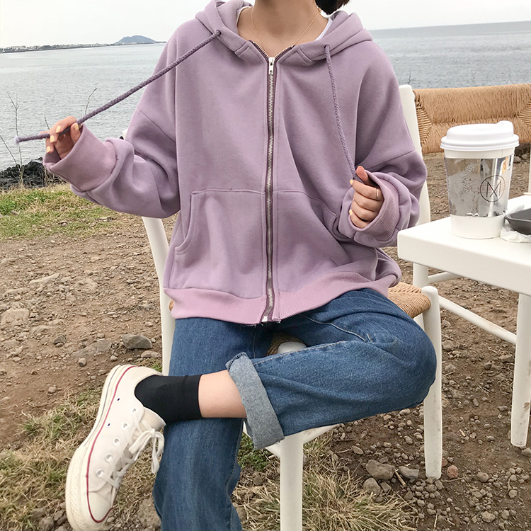 ¡Novedad de ! Sudaderas para mujer, Harajuku Ulzzang japonés, sudadera informal holgada de Color sólido, ropa de Kawaii Coreano para mujer