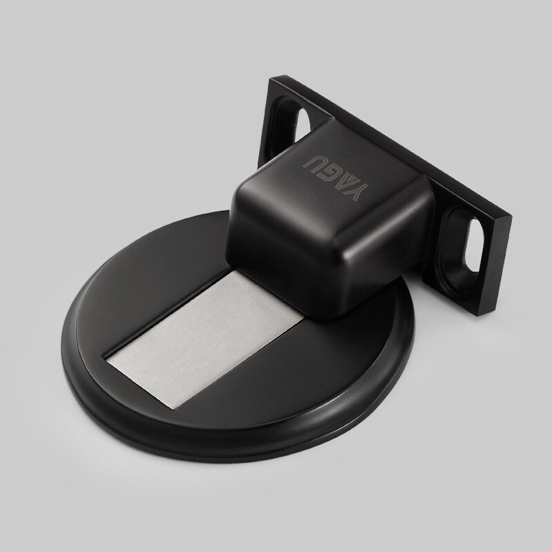 Gold Magnetic Door Stopper Black Magnet Door Stops Nickel Holder Hidden Catch Floor Bronze Doorstop for Toilet