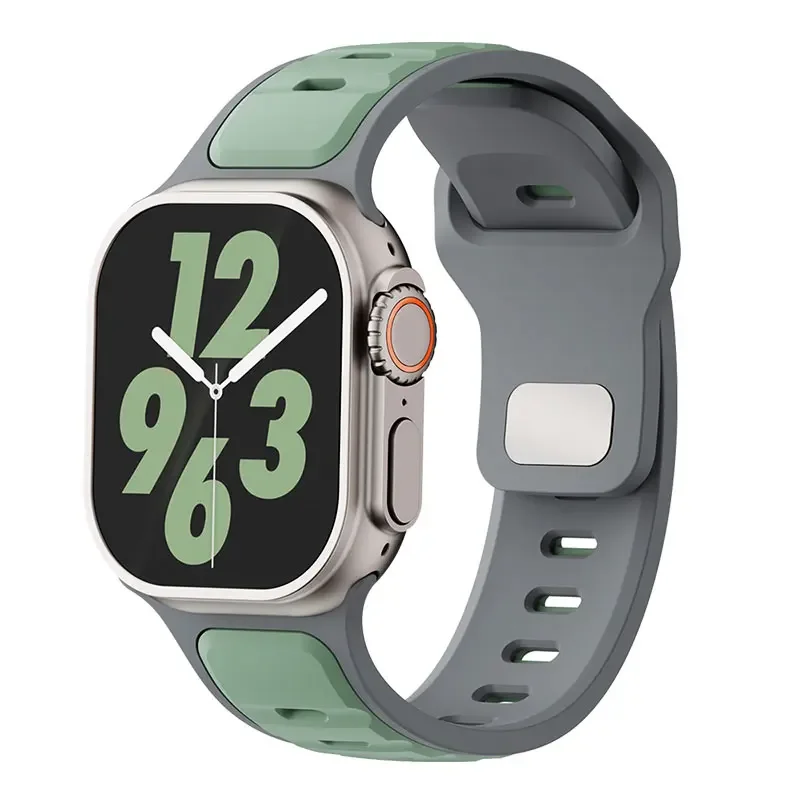 Silicone Strap for Apple watch ultra2 band 49mm Series 10 46mm correa Sport bracelet iwatch 9 8 7 6 5 SE 42-45mm 44mm: YELLOW