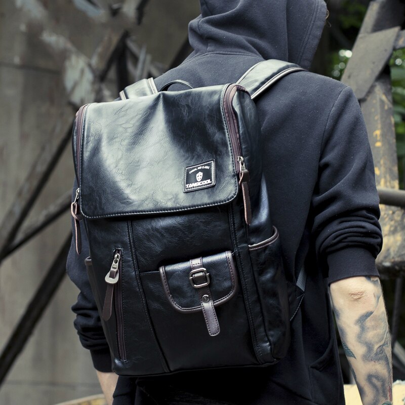 Mode Pu Leer Mannen Rugzak 'S Grote Capaciteit Man Rugzak Grote Capaciteit Mannen Reistas Plunjezak 15inch Laptop Tassen