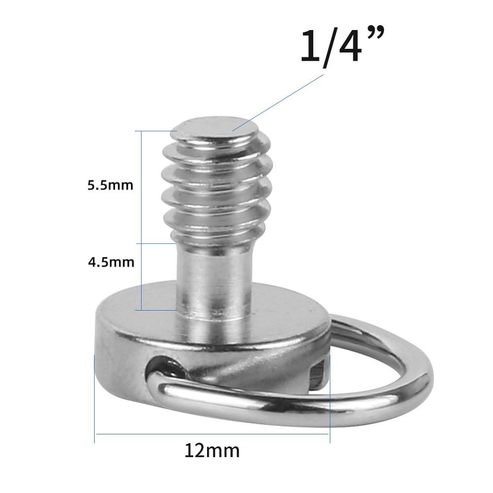 Neewer 5-Pack 1/4" D-Ring Screws For Camera Tripod Quick Release Plates