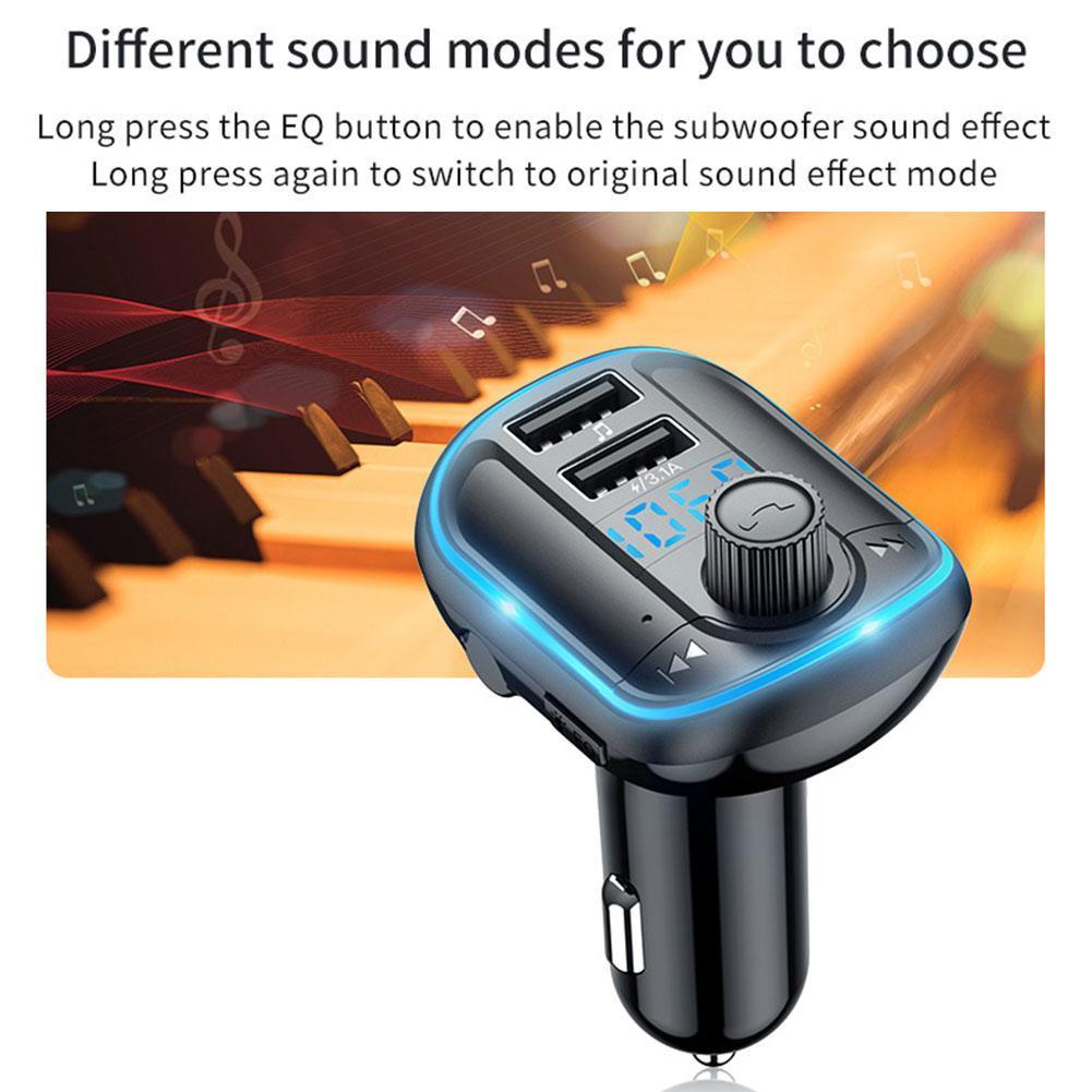 Samochodowy zestaw głośnomówiący bezprzewodowy zestaw Bluetooth 5.0 ładowarka robić przekaźnika FM samochód MP3 2 radio samochodowe modulator USB akcesoria adapter FM I5N4