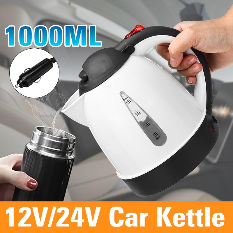 Draagbare 1000ml 304 Rvs Auto waterkoker Auto Boiler Warmer Travel Mains Ketel 12 V/24 V voor Koffie Thee