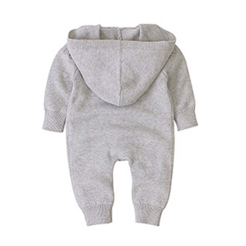 Suéter de bebé de oso de Humor, ropa de invierno , Otoño, mono de punto para bebé niña, mono con capucha de manga larga, conjunto para niños: BN1533 gray / 12 meses