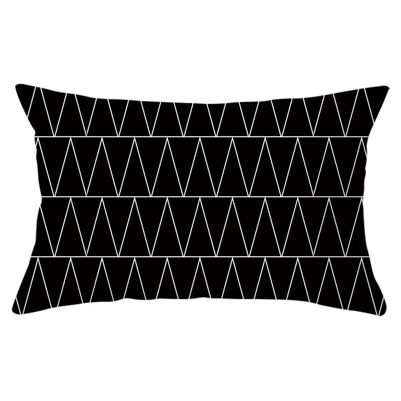 Housse de coussin géométrique 30x50, taie d'oreiller en Polyester, coussins de canapé décoratifs, décoration de maison, taies d'oreiller noires et jaunes