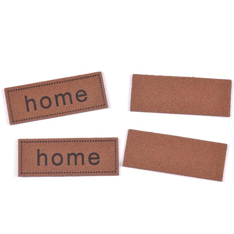 10 st hemmönster handgjorda klädmärken präglade taggar diy flagg etikett för plaggsömtillbehör 25 x 65mm: Brun