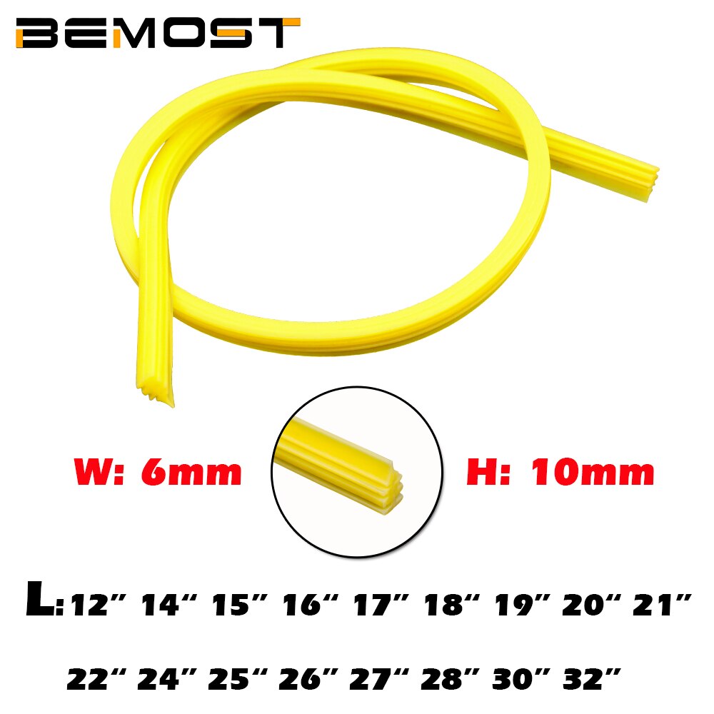 2pcs Car Wiper Blade Silica gel Silicon Refill Strips 12&quot;14&quot;15“16&quot;17&quot;18&quot;19&quot;20&quot;21&quot;22&quot;24&quot;25&quot;26&quot;28&quot;30&quot;32&quot; for Frameless Wipers 6mm