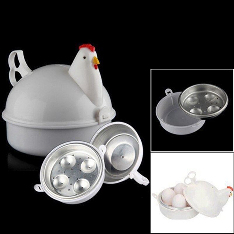 Cuisine Micro-ondes Oeufs Vapeur En Forme De Poulet 4 Oeuf Chaudière Nouveauté Appareils De Cuisson Oeuf Ménage Outil