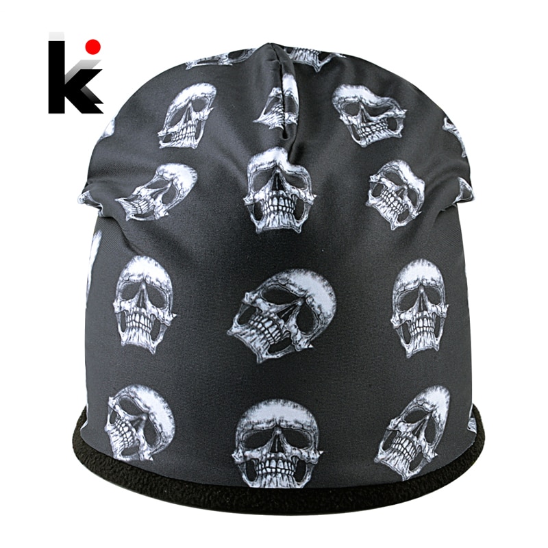 super kule hodeskalle mønster hattemaker til menn og kvinner personlighet 3d trykk hofte hopp caps unisex vinter varme skullies beanies gorros