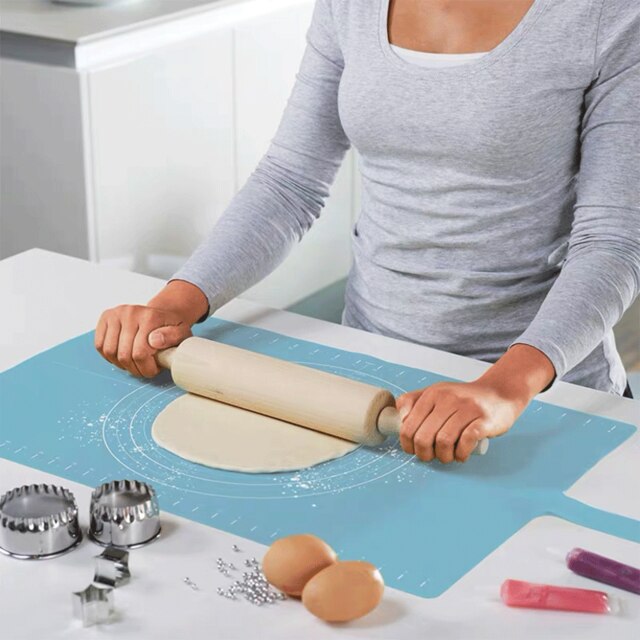Joseph joseph Food Grade Silicone Kneading Mat Baking Mat With Scale Pizza Pastry Dough Tools Non-stick Rolling MatKitchen Suppl: blue