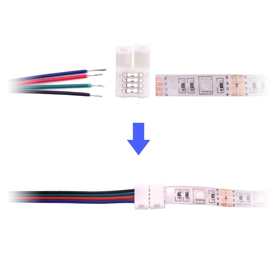 Cable de extensión RGB de 4 pines, 1M, 5M, 10M, 20M, Cable negro para 5050, 2835 smd, RGB, controlador de tira LED RGB