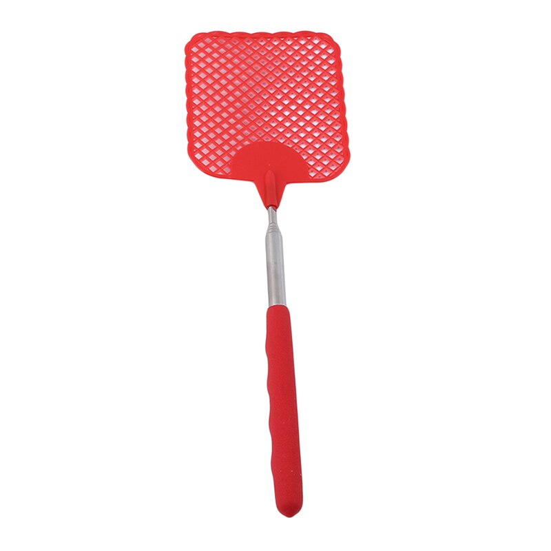 Telescopic Hand Racket Plastic Catcher Reusable Mosquito Handheld Color Extendable Bug Pest Bug Killer Fly Swatter: red